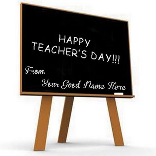 Teachers Day New Wishes Black Bord Name Pictures - Name Card Create